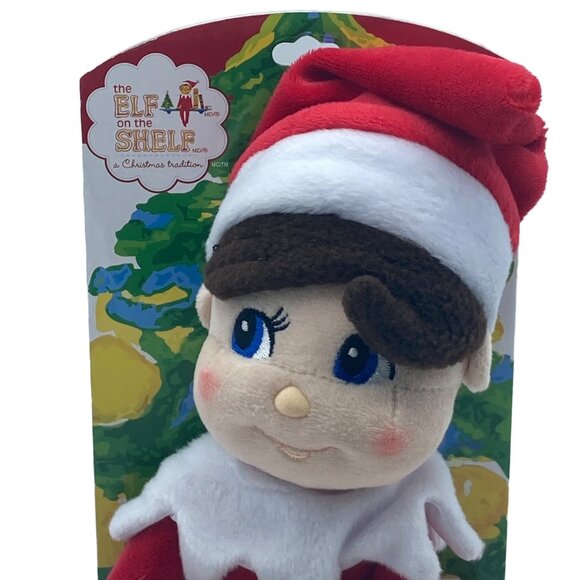 Elf On The Shelf Boy Plushee Pals Christmas Stuffed Toy Blue Eyes Brown Hair NEW - Picture 4 of 8